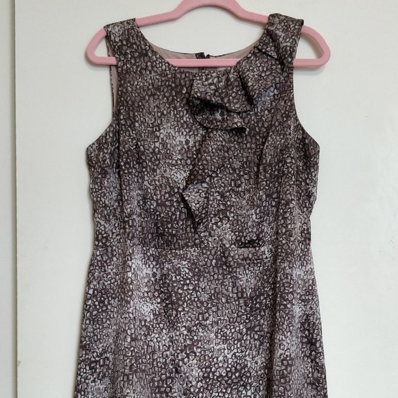 #91 Loft Animal Print Ruffled Dress - Picture 1 of 2